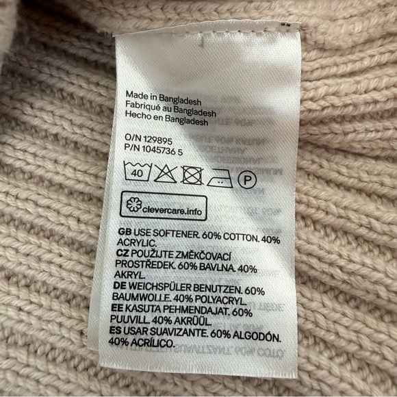 Women’s H&M Long Sleeve Ribbed Knit Crew Neck Sweater Cotton Blend Size Medium - Picture 13 of 15